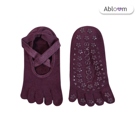 ถุงเท้าโยคะแยกนิ้ว แบบปิดนิ้วเท้า ABLOOM 0210030009014_สีม่วง_2
